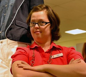 Katie working at JC Penny