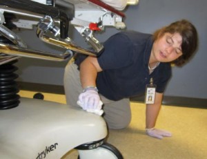 SEARCH participant cleaning medical equipment