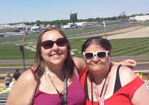 Noble volunteer and participant enjoying a day at the Indianapolis Motor Speedway.