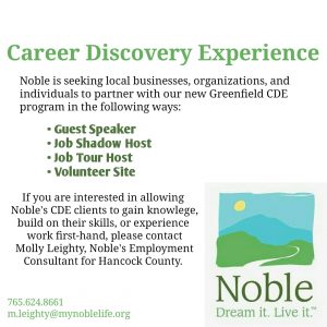 Noble to Launch Career Discovery Experience in Greenfield