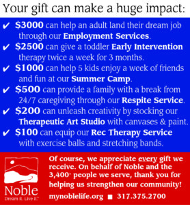 Your gift can do so much for Noble