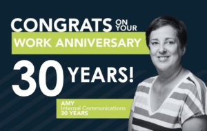 Amy celebrates 30 years of employment at Gregory & Appel