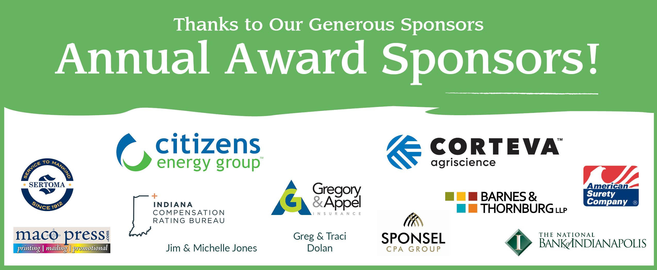 A special thanks to our Annual Award Sponsors