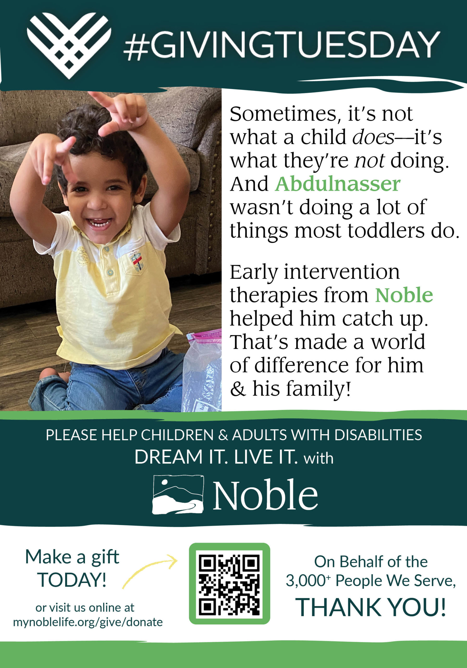 Consider making a gift to Noble this #GivingTuesday