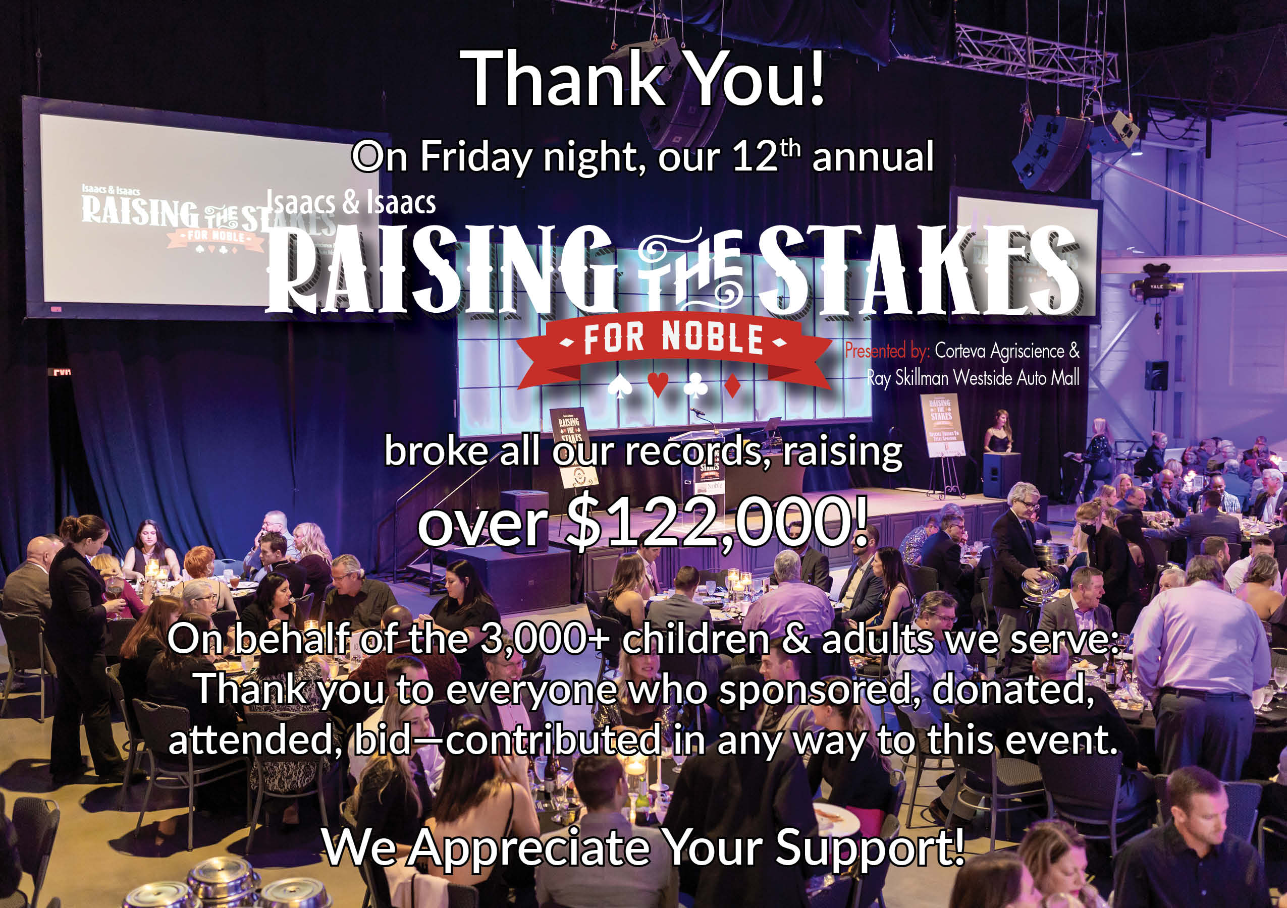 Thank you to everyone who made this year's Raising the Stakes our best ever!