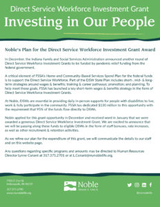 Noble has been awarded a generous Direct Service Workforce Investment Grant