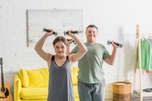 Teens with disabilities working out