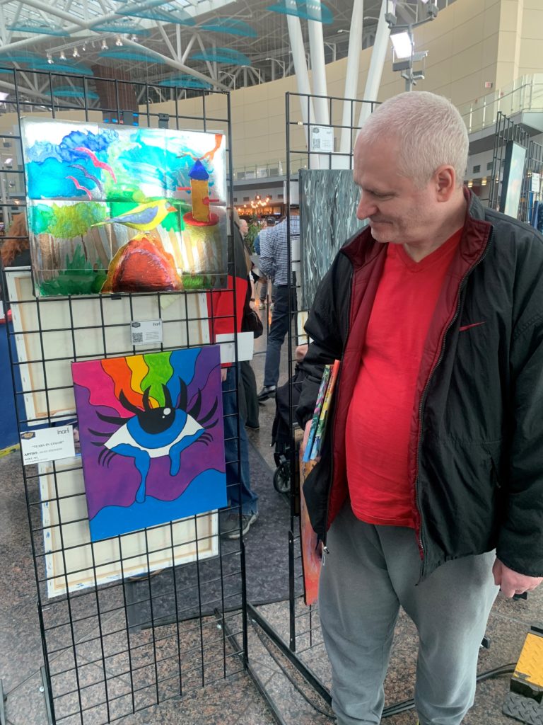 Showcasing artwork at the airport