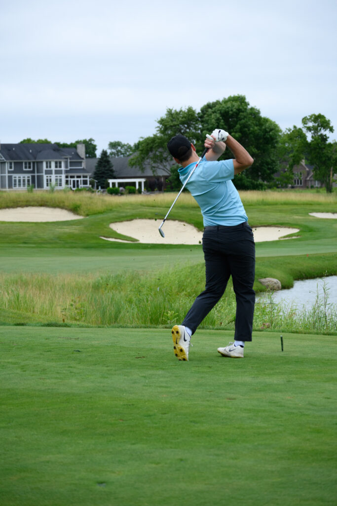 Teeing off at the Noble Golf Classic